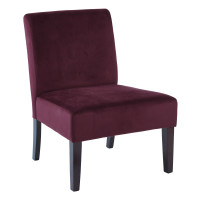 OSP Home Furnishings LAG51-P19 Laguna Chair in Port Velvet Fabric with Dark Espresso Legs